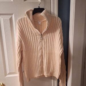 Pink Cable Knit Sweater